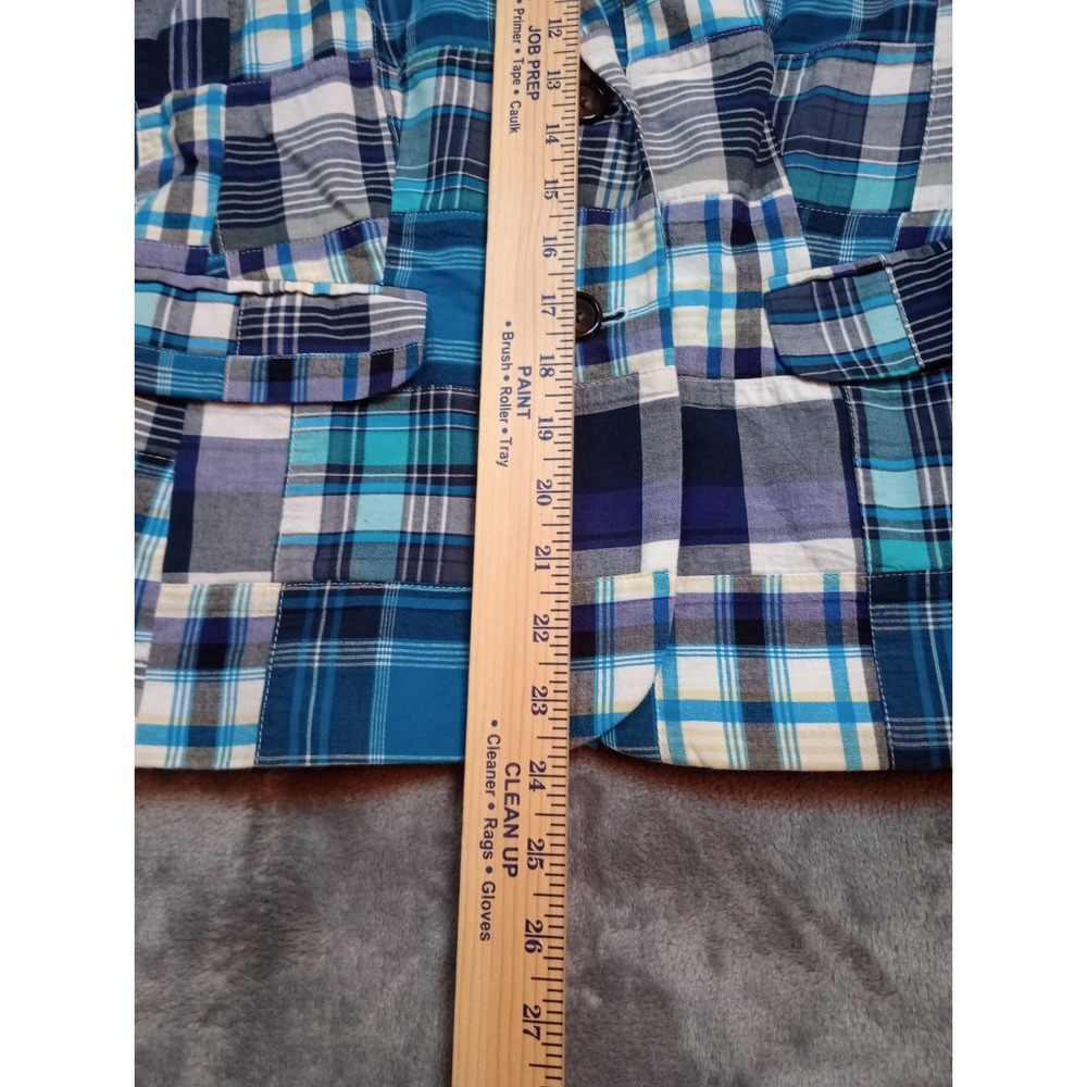Talbots Summer Madras Patchwork Plaid Blazer Wome… - image 6